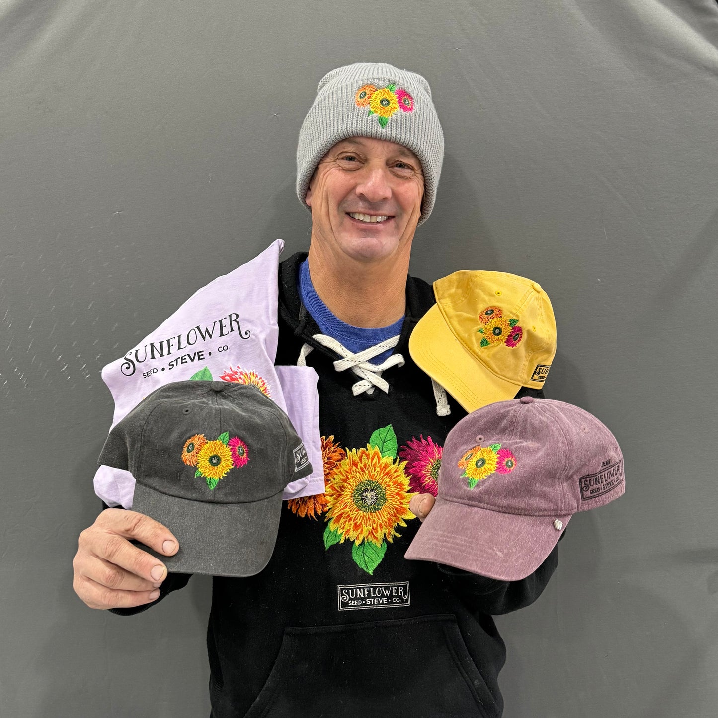 Sunflower Steve Co. Embroidered Hoodie